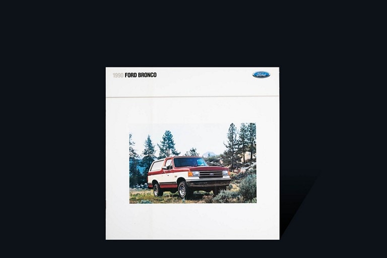 : cover of 19 90 Ford Bronco vehicle brochure