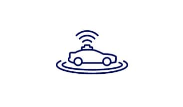 Icon of a vehicle with Wi-Fi signal.