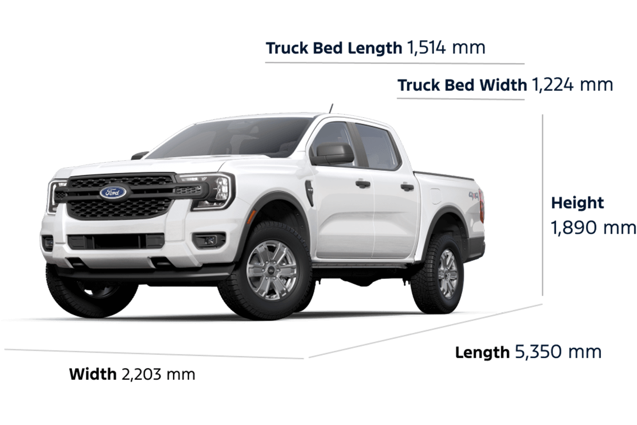 2025 Ford Ranger® XL Dimensions